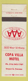 Matchbook Cover - Copa Villa Motel Emporia KS WEAR