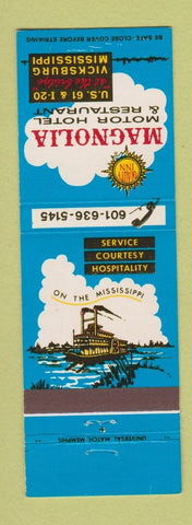 Matchbook Cover - Magnolia Motor Hotel Restaurant Vicksburg MS
