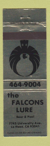 Matchbook Cover - Falcons Lure billiards bar La Mesa CA
