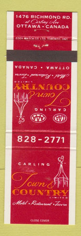 Matchbook Cover - Carling Town & Country Motel Ottawa ON