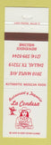 Matchbook Cover - La Condesa Restaurant Mexican Dallas TX girlie