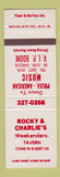 Matchbook Cover - Rocky & Charlie's Tavern Polka Music