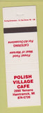 Matchbook Cover - Polish Village Cafe Hamtramck MI