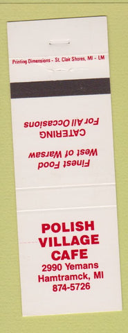 Matchbook Cover - Polish Village Cafe Hamtramck MI