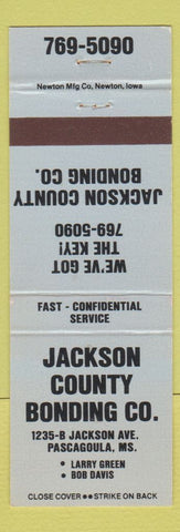 Matchbook Cover - Jackson County Bonding Pascagoula MS