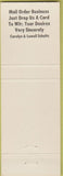 Matchbook Cover - Car Low Stamp collecting Santa Ana CA orange
