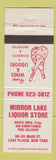 Matchbook Cover - Mirror Lake Liquor Store Lake Placid NY