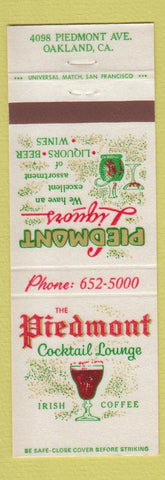 Matchbook Cover - Piedmont Cocktail Lounge Irish Coffee Oakland CA