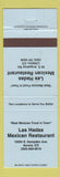 Matchbook Cover - Las Hadas Mexican Restaurant Aurora Colorado Littleton
