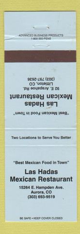 Matchbook Cover - Las Hadas Mexican Restaurant Aurora Colorado Littleton
