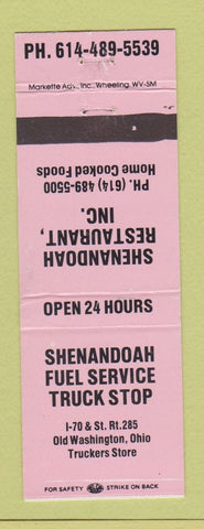 Matchbook Cover - Shenandoah Fuler Service Truck Stop Old Washington OH PINK #1
