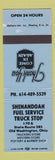 Matchbook Cover Shenandoah Fuler Service Truck Stop Old Washington OH BLUE WEAR