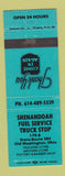 Matchbook Cover Shenandoah Fuler Service Truck Stop Old Washington OH TEAL WEAR