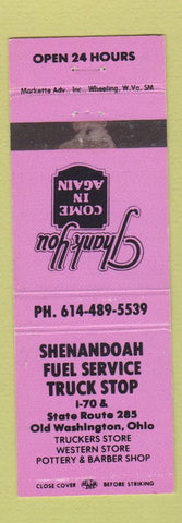 Matchbook Cover - Shenandoah Fuler Service Truck Stop Old Washington OH PINK #2