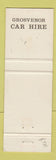 Matchbook Cover - Grosvenor Car Hire Johannesburg South Africa Bloemfontein