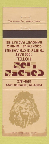 Matchbook Cover - Golden Lion Hotel Anchorage AK