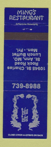 Matchbook Cover - Ming's Restaurant St Ann MO