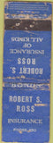Matchbook Cover - Robert Ross Insurance POOR