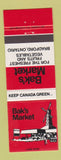 Matchbook Cover - Bak's Market Grocery Bradford ON