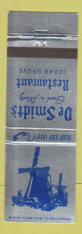 Matchbook Cover - De Smidt's Restaurant Cedar Grove WI
