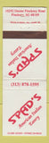 Matchbook Cover - Spad's Italian Restaurant Pinckney MI WEAR