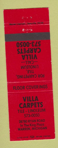 Matchbook Cover - Villa Carpets Warren MI Linoleum Tile WEAR