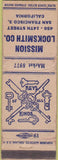 Matchbook Cover - Mission Locksmith San Francisco CA WORN