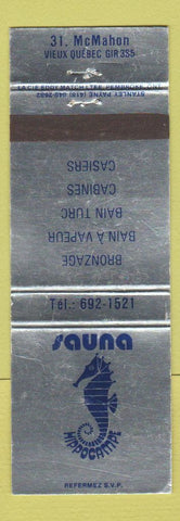 Matchbook Cover - Sauna Hippocampe Quebec QC Seahorse