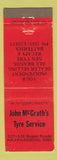 Matchbook Cover - John McGrath's Tire Service Warrnambool Australia WEAR