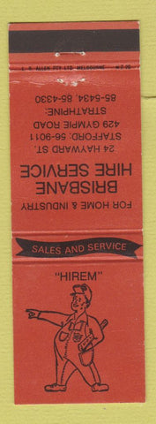 Matchbook Cover - Brisbane Hire Service Australia employment