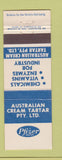 Matchbook Cover - Pfizer Cream Tartar Australia Chemical