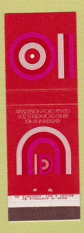 Matchbook Cover - Art & Dsign Folio Australia 10th Anniversary