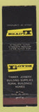 Matchbook Cover - Lloyds Timber Joinery Lumber New South Wales Australia WEAR