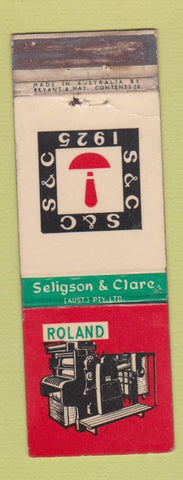 Matchbook Cover - Roland Seligson & Clare Printing Australia WORN