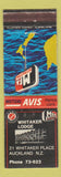 Matchbook Cover - Avis Car Rentals Whitaker Lodge Auckland New Zealand WEAR