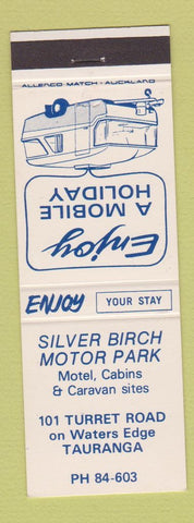 Matchbook Cover - Silver Birch Motor Park Tauranga New Zealand