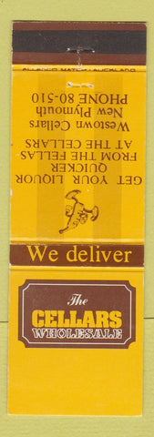 Matchbook Cover - Cellars Wholesale Liquor New Plymouth New Zealand
