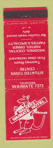 Matchbook Cover - Walker's Waimate Hotel New Zealand
