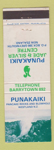 Matchbook Cover Punakaiki Pancake Rocks Jade Silver Center Greymouth New Zealand