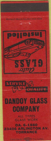 Matchbook Cover - Dandoy Glass Co Torrance CA