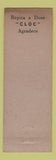 Matchbook Cover - Cloc Whiskey Salvador Bahia Brazil WORN