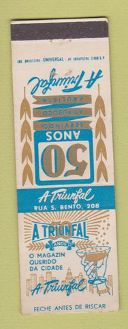 Matchbook Cover - A Trunfal Brazil Rua S Bento  WEAR