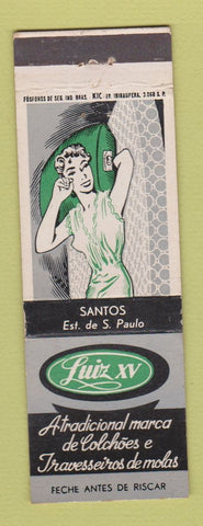 Matchbook Cover - Luiz WV Sao Paulo Brazil girlie