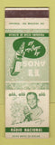 Matchbook Cover - Radio Brazil Naciolan Leite De Rosas WORN