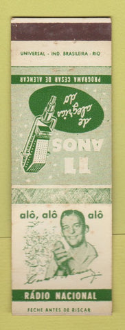 Matchbook Cover - Radio Brazil Naciolan Leite De Rosas WORN