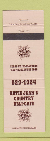 Matchbook Cover - Katie Jean's Country Deli Cafe Sebastopol CA