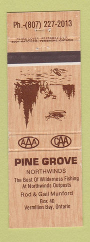 Matchbook Cover - Pine Grove Vermilion Bay ON