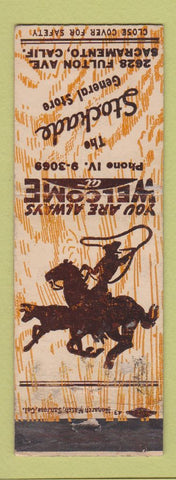 Matchbook Cover - The Stockade General Store Sacramento CA WEAR