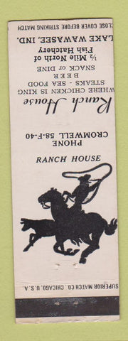 Matchbook Cover - Ranch House Lake Wawasee IN