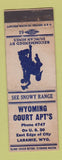 Matchbook Cover - Wyoming Court Apartments Laramie WY